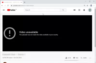 Get around Youtube error The uploader has not made this video available in your country