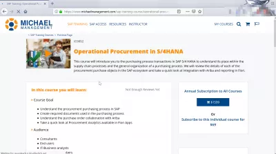 Kā iegūt SAP profesionālu sertifikātu tiešsaistē? : Tiešsaistes SAP iepirkuma apmācība par operatīvo iepirkumu S / 4HANA