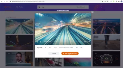 Screencast fără software pe Windows 10 : Găsirea unui videoclip stocat pe FlexClip pentru a fi adăugat într-un proiect
