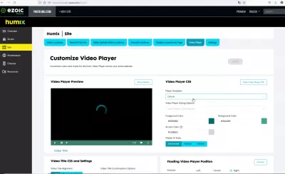 Sissejuhatus Humixi Platvormi : Videopleieri värvi ja CSS -i kujundamise kohandamine sobib veebisaidi kujundusega