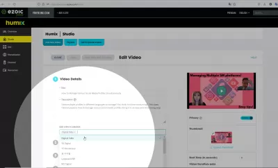 Bevezetés A Humix Platformon : A videó részleteinek frissítése és a videó hozzáadása a meglévő lejátszási listákhoz