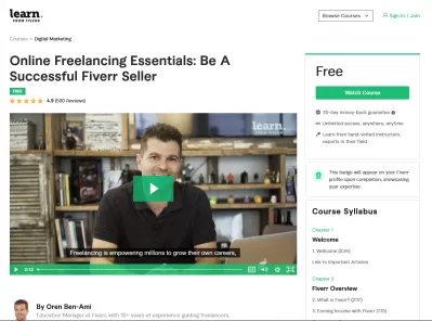 FIVERR Öğrenin İnceleme: Başarılı Bir Online Freelancer Olmak (Ücretsiz Çevrimiçi Kurs)
