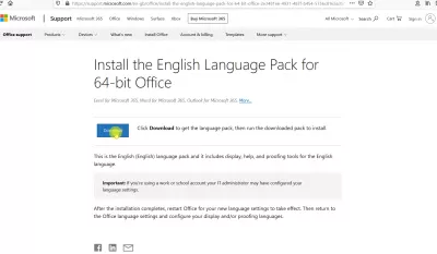Com canviar l'idioma de la interfície a Microsoft Office? : Microsoft Office Language Pack Download - English Language Pack per a suite d'oficines de 64 bits