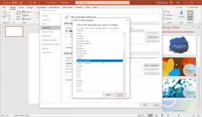 Comment changer la langue de l'interface dans Microsoft Office? : Sélection d'une autre langue d'affichage dans les options de Microsoft Office