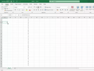 Număr de numărare în Excel: Count, Counta, Notef, Notefs : O funcție de numără în Excel