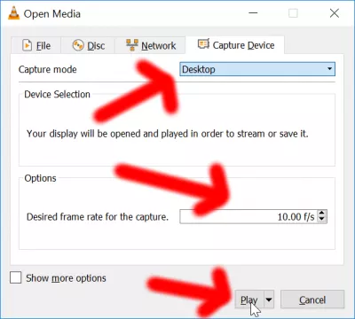 ¡4 formas gratuitas de grabar la pantalla en Windows 10! : Reproducir el botón de grabación VLC para iniciar la grabación de pantalla