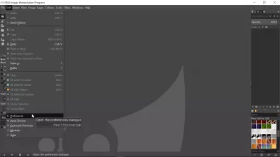 GIMP ഭാഷ എങ്ങനെ മാറ്റാം? : എഡിറ്റ് മെനുവിന് കീഴിലുള്ള മുൻഗണനകൾ ഉപമെനു