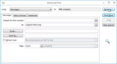 يجد Outlook مجلد البريد الإلكتروني في بضع خطوات سهلة : الوصول إلى مجلد التصفح من البحث المتقدم في البريد الإلكتروني