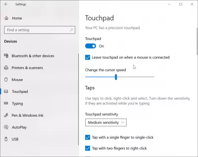 Com es resol un ordinador portàtil ASUS inhabilitat touchpad? : Touchpad reactivat a ASUS ZenBook a la configuració de Windows