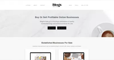 סקירה של תוכנית שותפים blogsforsale.co : Blogsforsale.co: לקנות או למכור עסקים מקוונים רווחיים