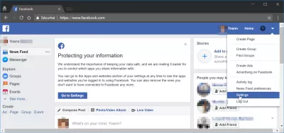 Hoe verwyder ek my Facebook-rekening : facebook instellings