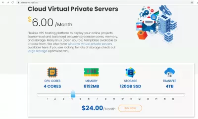 Beste Cloud VPS-Leverandør: Sammenligning Og Oppsett : Velge Cloud VPS-størrelse på Interserver-nettstedet