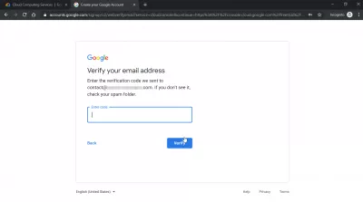 Jak vytvořit účet Google Cloud? : Ověření e-mailové adresy