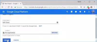 Como criar uma conta de serviço do Google Cloud? : Seleção de nome de conta de serviço GCloud