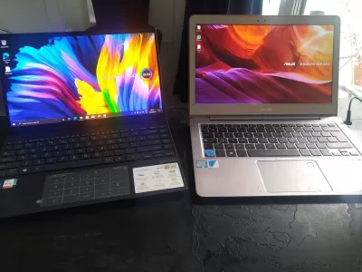 5 cele mai bune 13,3 inch Ultrabook-uri - tipuri și caracteristici : Asus Zenbook.., two of the best and cheapest 13.3” ultrabooks next to each other